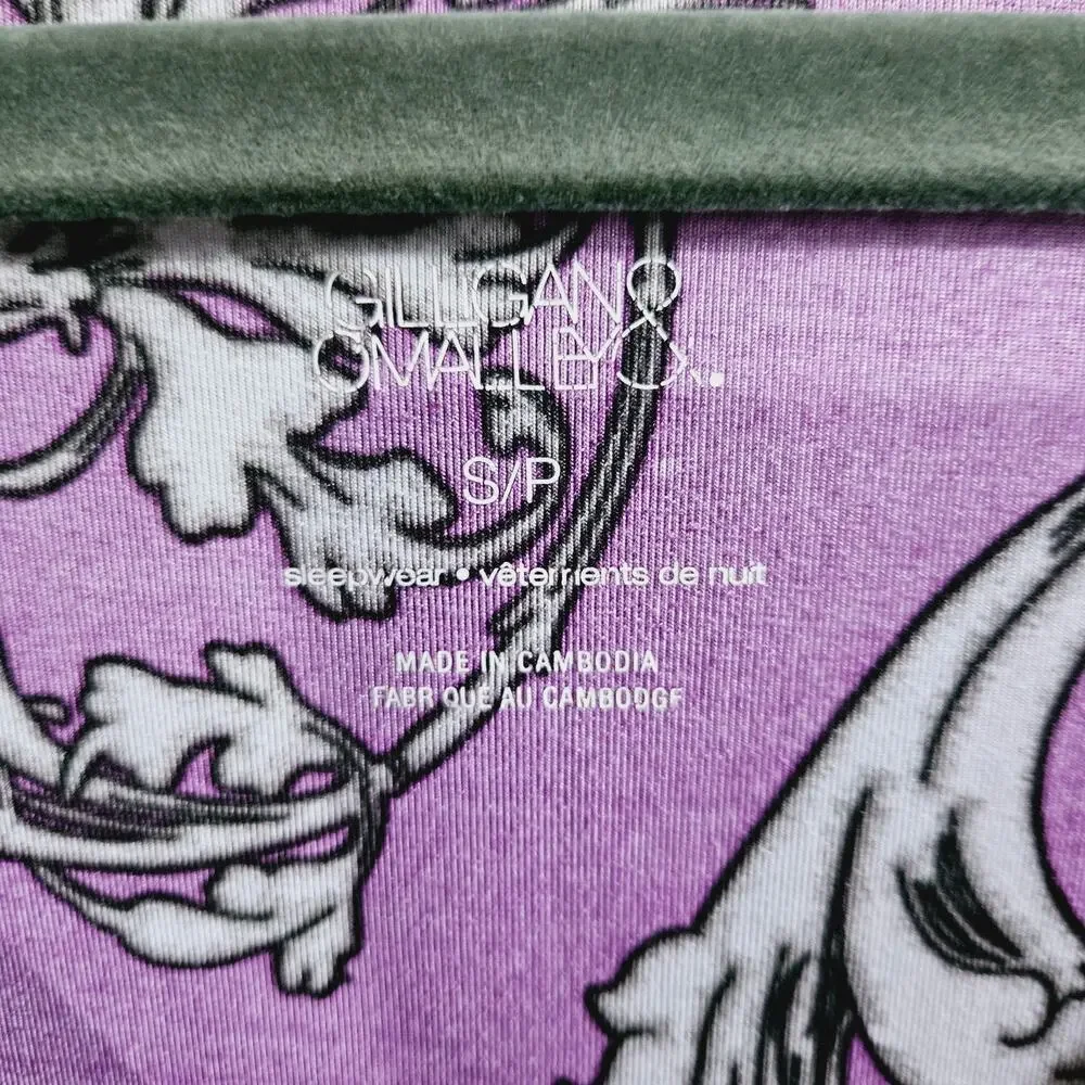 Gilligan & OMalley Women's S Crossover Front Sleepwear Tank Dress Purple Floral